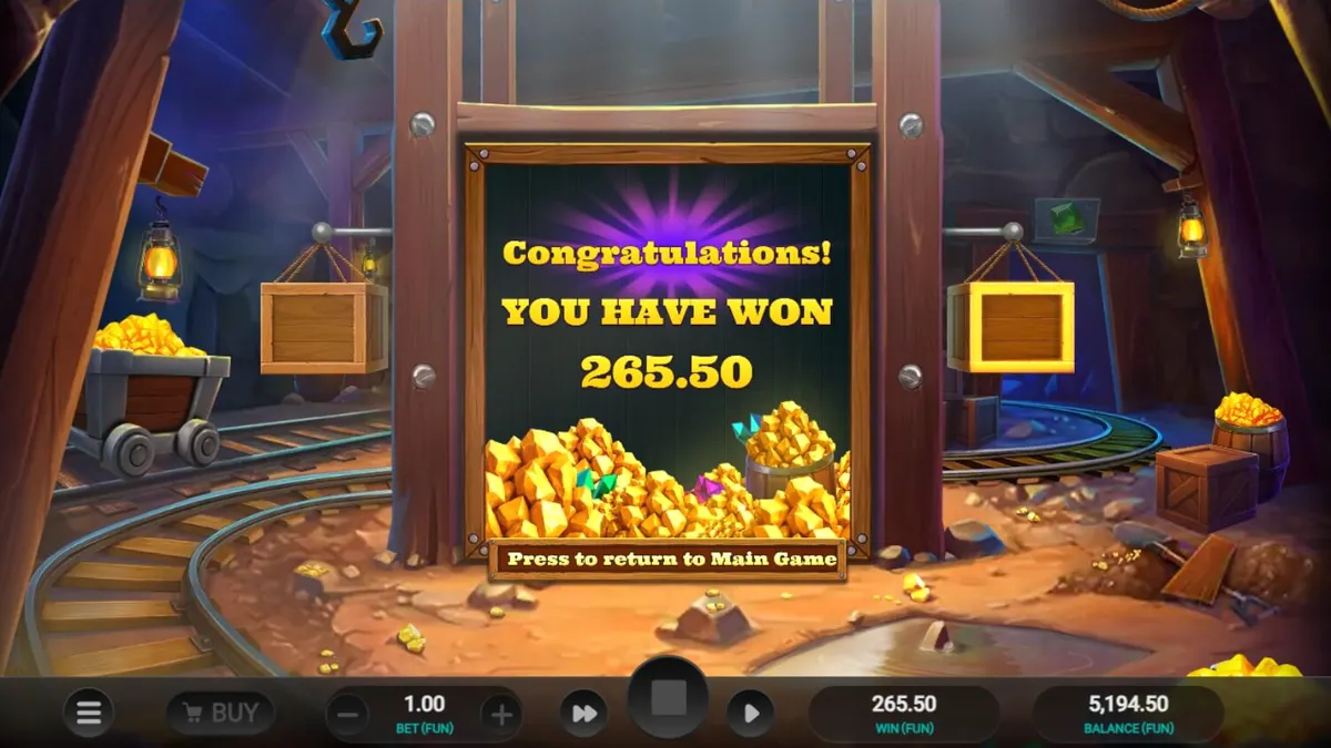 Tampilan visual slot Digger’s Dough dengan karakter penambang dan keledai di latar belakang tambang emas.